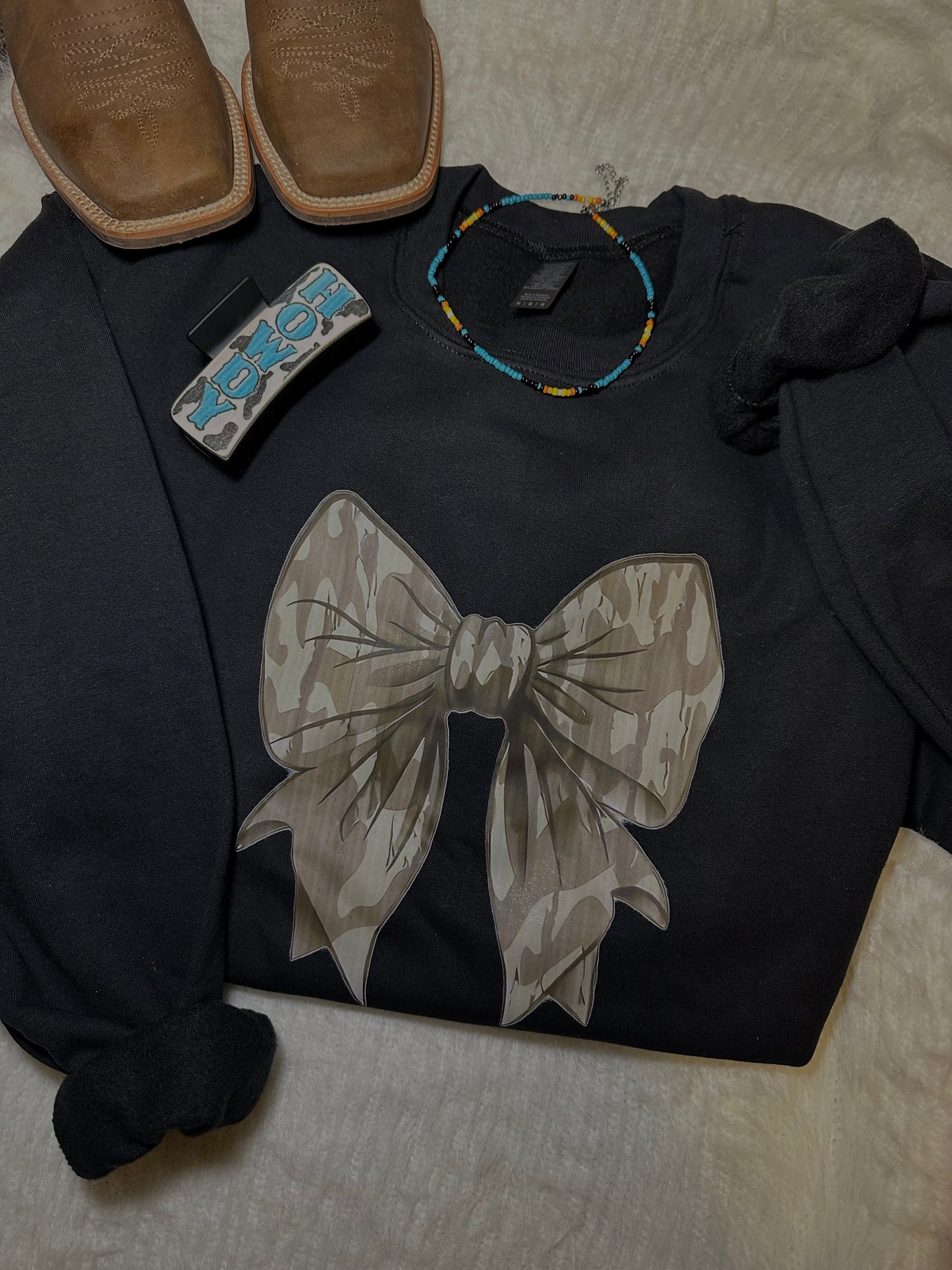 Camo Bow Crewneck
