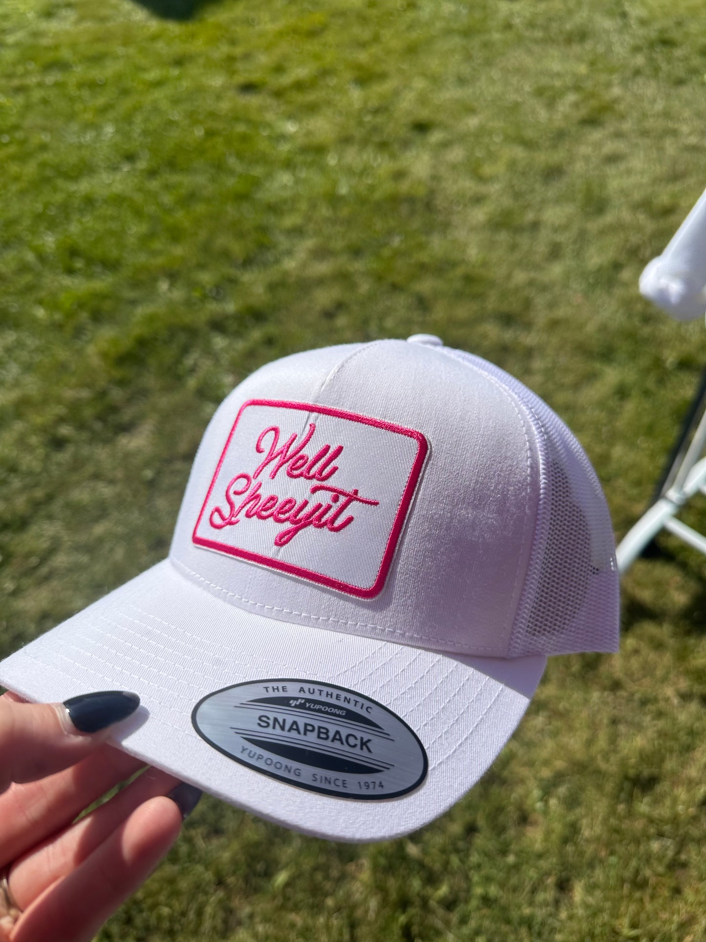 WELL SHEEYIT SNAPBACK (WHITE + PINK)