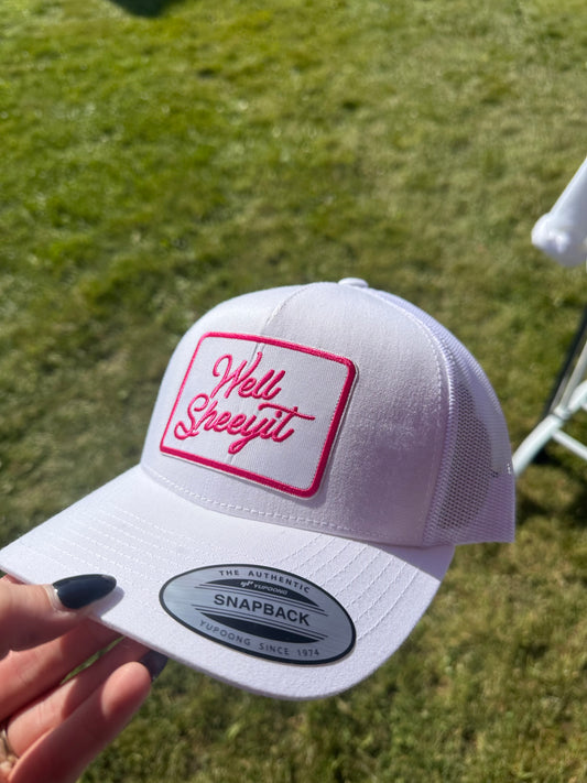 WELL SHEEYIT SNAPBACK (WHITE + PINK)
