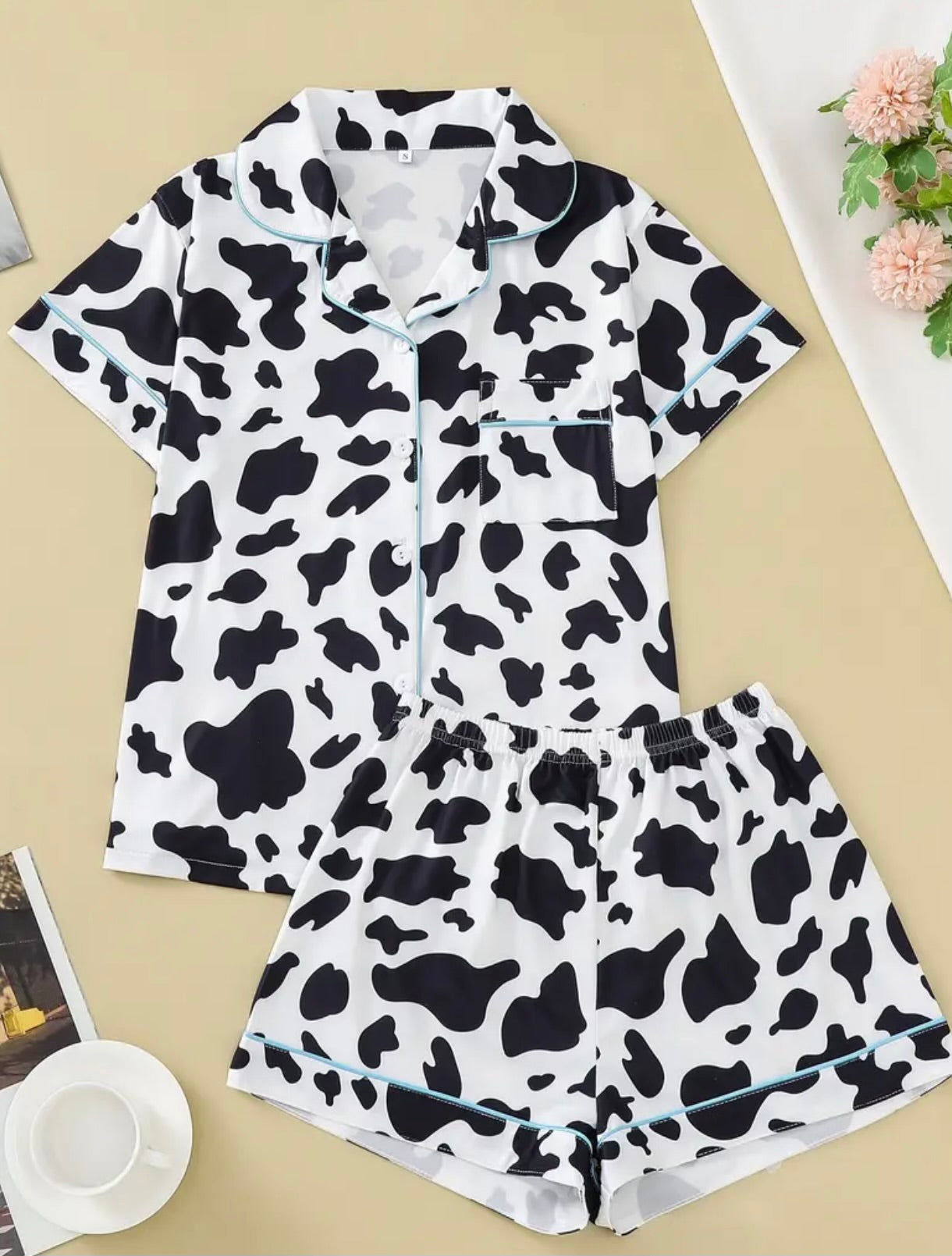 Cow Print Short's Pj set