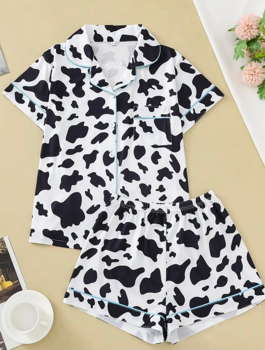 Cow Print Short's Pj set