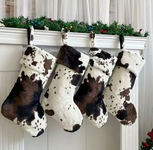 Cow Print Christmas Stocking