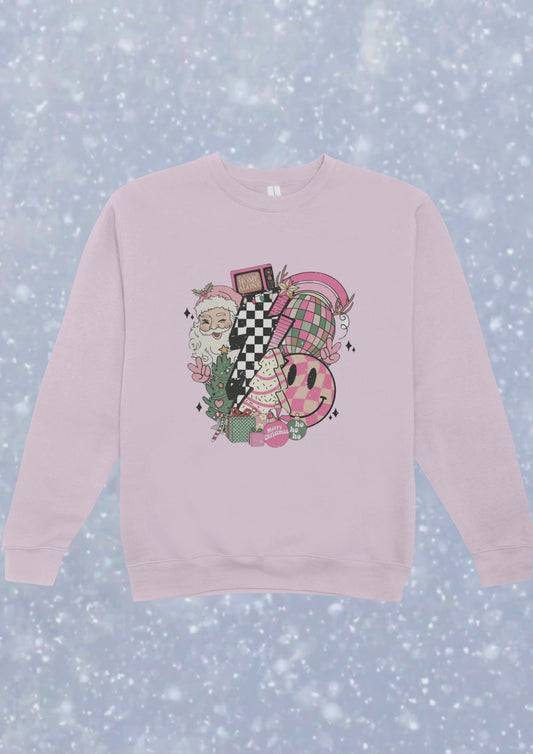 PINK SANTA CHRISTMAS CREW